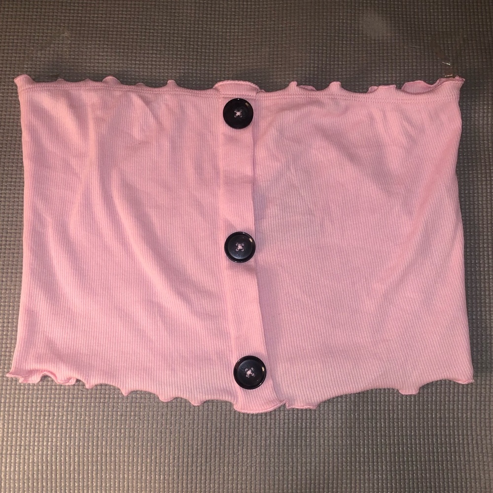 NWT Pink Button-Up Tube Top